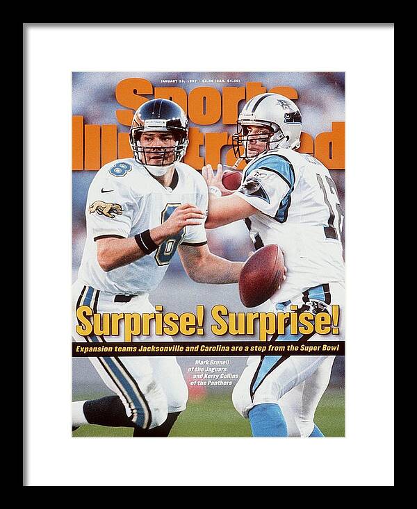 Jacksonville Jaguars Qb Mark Brunell And Carolina Panthers Sports  Illustrated Cover Framed Print by Sports Illustrated - Sports Illustrated  Covers