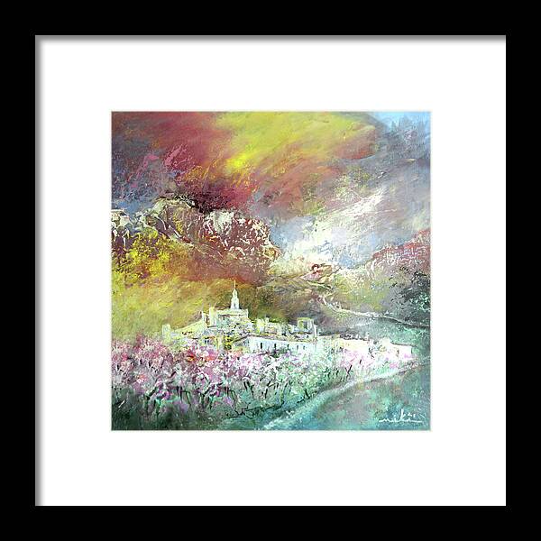 Travel Framed Print featuring the painting Jalon Valley In Spain 01 by Miki De Goodaboom