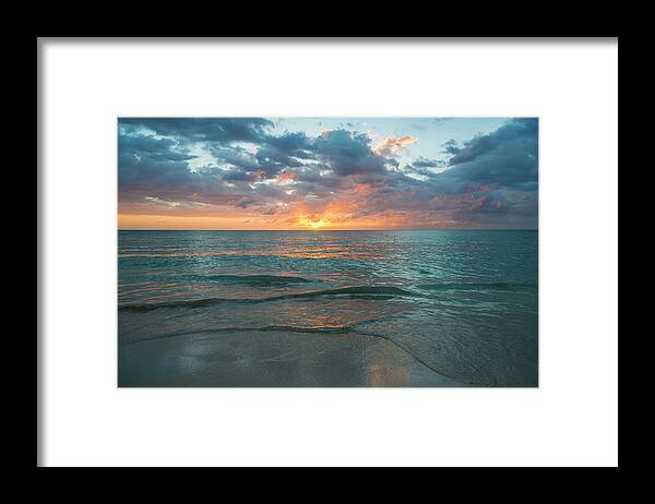 Scenics Framed Print featuring the photograph Jamaica, Sunset Over Sea by Tetra Images