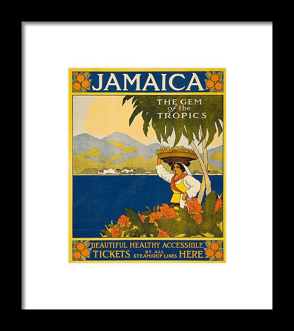 People Framed Print featuring the photograph Jamaica Travel Poster by Graphicaartis