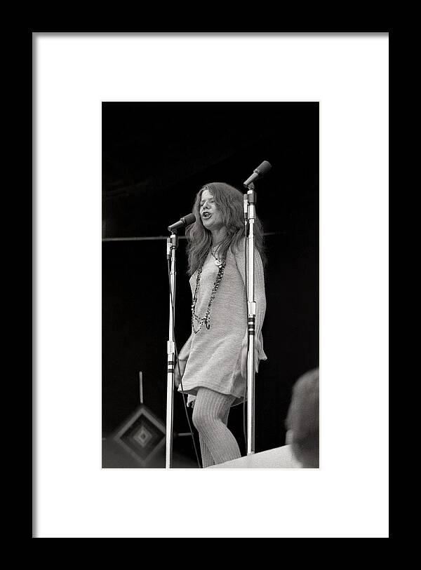 Janis Joplin Framed Print featuring the photograph Janis Joplin Singing And Twirling Dress by Jill Gibson