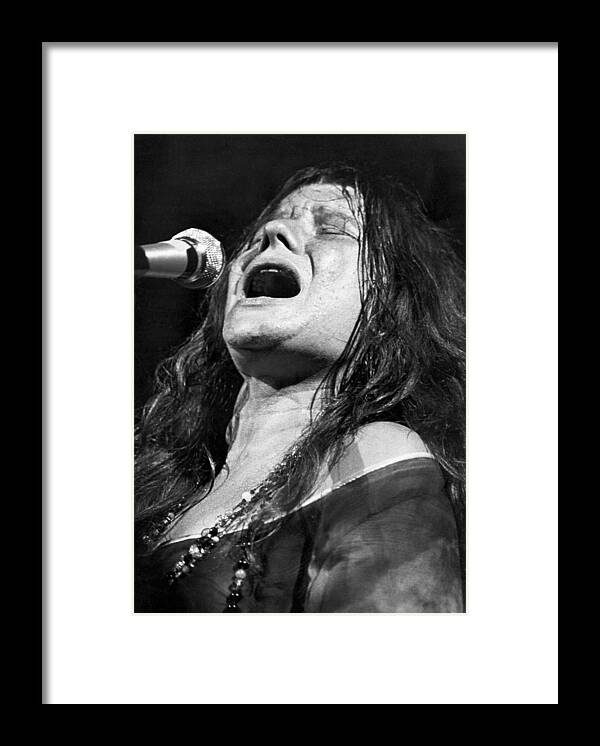 Rock Music Framed Print featuring the photograph Janis Joplin Singing by Bettmann