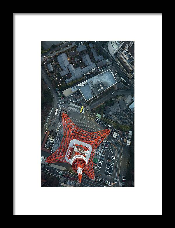 Tokyo Tower Framed Print featuring the photograph Japan, Tokyo, Aerial View Of Minato-ku by Michael H