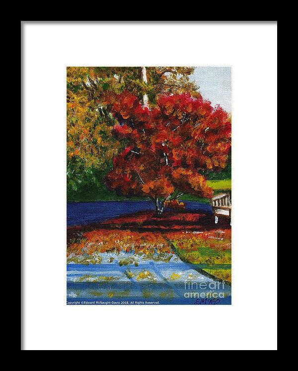 Japanese Red Maple Tree Framed Print featuring the painting Japanese Red Maple Tree Talsarn Lampeter Ceredigion Wales by Edward McNaught-Davis