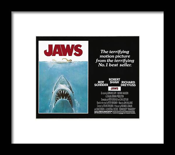 1970s Framed Print featuring the photograph Jaws -1975-. by Album