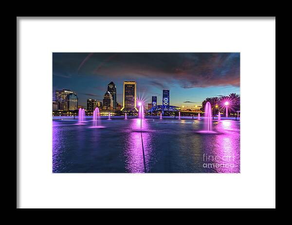 Sunrise Framed Print featuring the photograph JAX Pre-Dawn Beauty by DB Hayes