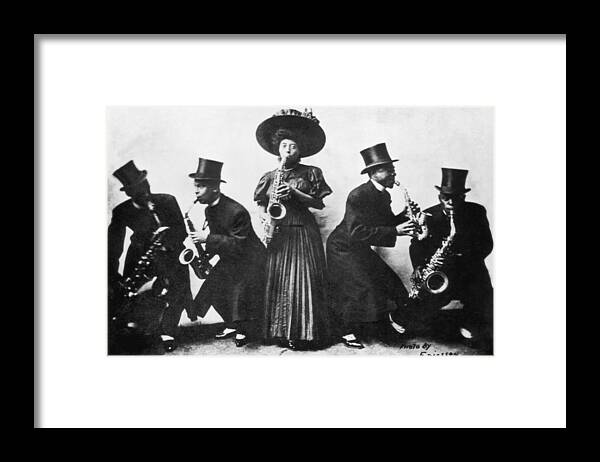 Working Framed Print featuring the photograph Jazz Musicians by Hulton Archive