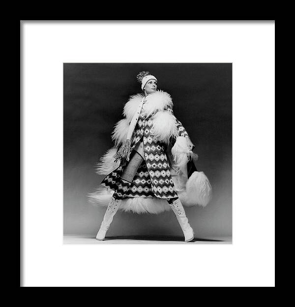 #new2022vogue Framed Print featuring the photograph Jean Shrimpton In An Ungaro Coat by David Bailey
