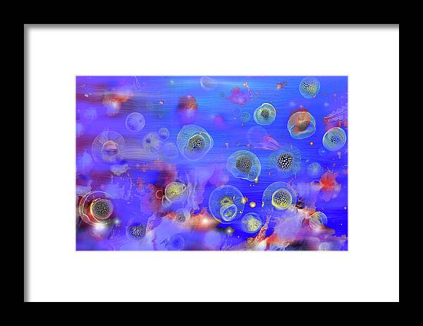 Jellyfishes 1 Framed Print featuring the digital art Jellyfishes 1 by Natalia Rudzina