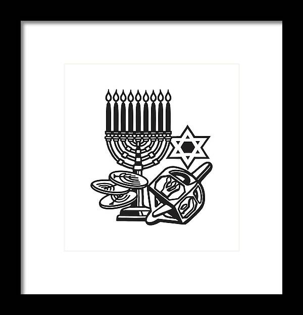 Archive Framed Print featuring the drawing Jewish Objects by CSA Images