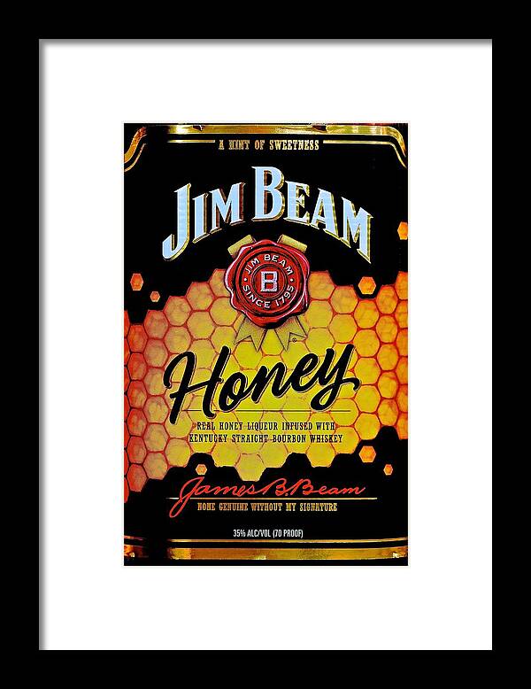 Jim Framed Print featuring the photograph Jim Beam Honey by Frozen in Time Fine Art Photography