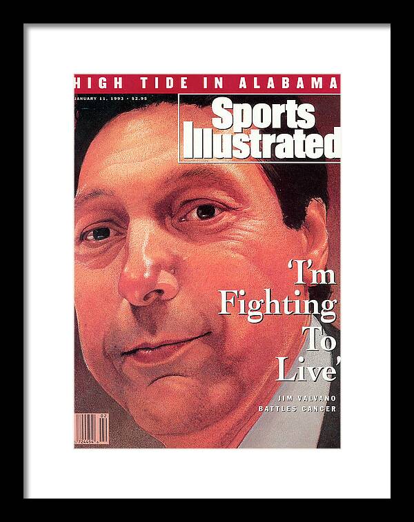 Magazine Cover Framed Print featuring the photograph Jim Valvano Battles Cancer Sports Illustrated Cover by Sports Illustrated
