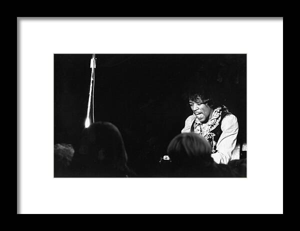 Music Framed Print featuring the photograph Jimi At Monterey by Michael Ochs Archives