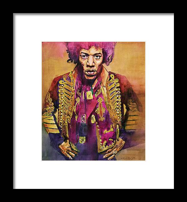 Rock Star Framed Print featuring the painting Jimi Hendrix In London by David Lloyd Glover