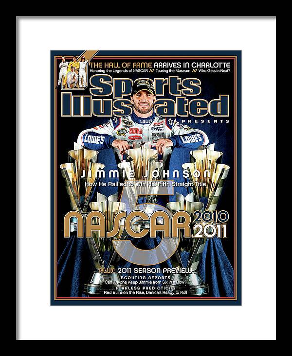 Land Vehicle Framed Print featuring the photograph Jimmie Johnson, 2010 Sprint Cup Champion Sports Illustrated Cover by Sports Illustrated