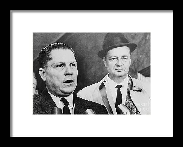 Mature Adult Framed Print featuring the photograph Jimmy Hoffa And Attorney Tommy Osborn by Bettmann