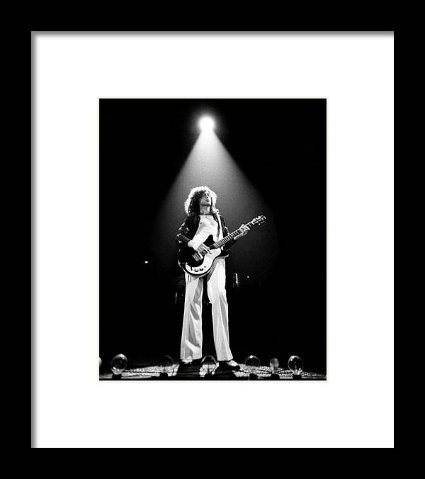 Led Zeppelin Framed Print featuring the photograph Jimmy Page Live by Larry Hulst