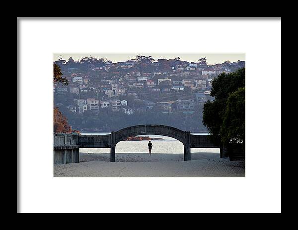 Scenics Framed Print featuring the photograph Jogging On Balmoral Beach by Image By Erik Pronske Photography
