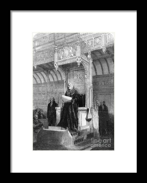 Gothic Style Framed Print featuring the drawing John Evelyn Denison, Speaker by Print Collector