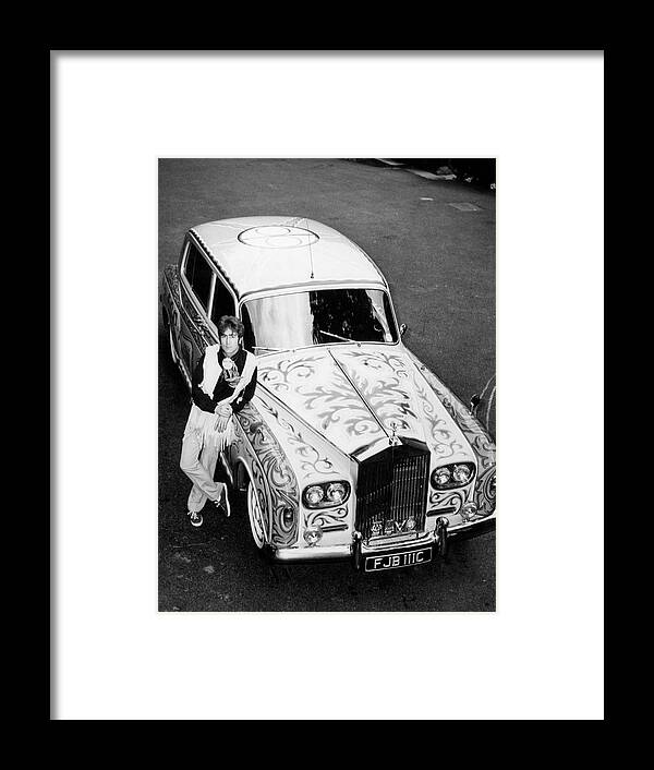 Rolls Royce Framed Print featuring the photograph John Lennon In Front Of His Rolls by Keystone-france
