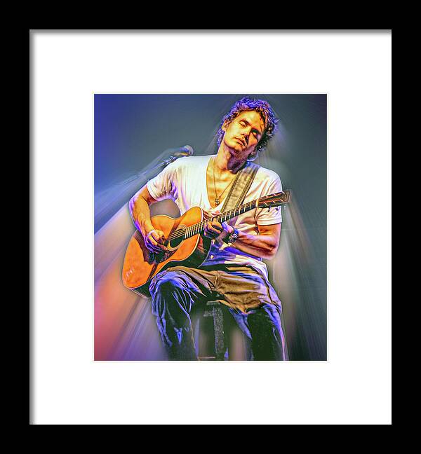 John Mayer Framed Print featuring the mixed media John Mayer New Light by Mal Bray