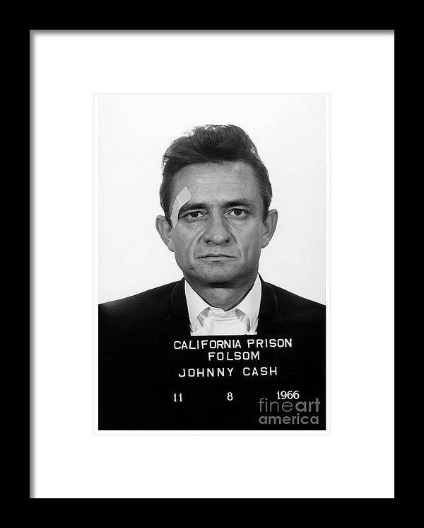 Johnny Cash Framed Print featuring the photograph Johnny Cash Mugshot by Jon Neidert