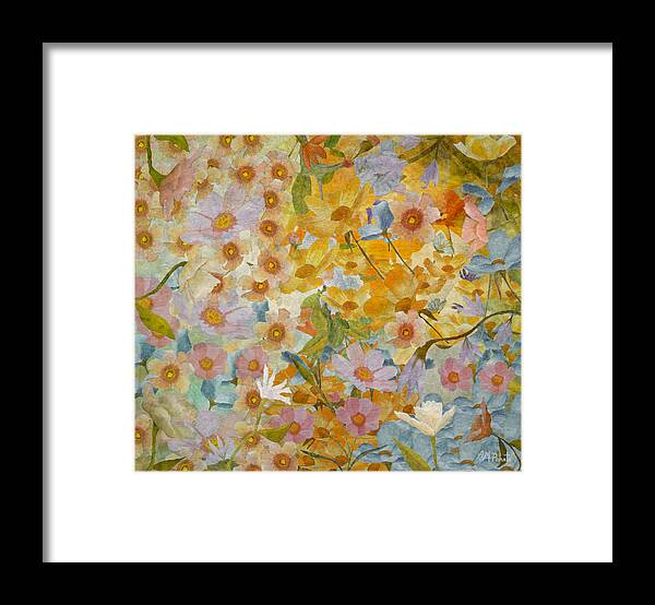 Floral Framed Print featuring the mixed media Joie De Vivre by Angeles M Pomata