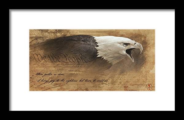 Eagle Framed Print featuring the digital art Joy of the Righteous by Steve Goad