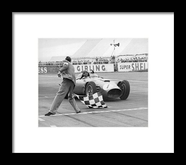 1950-1959 Framed Print featuring the photograph Juan Fangio Wins The Silverstone Grand by Keystone-france
