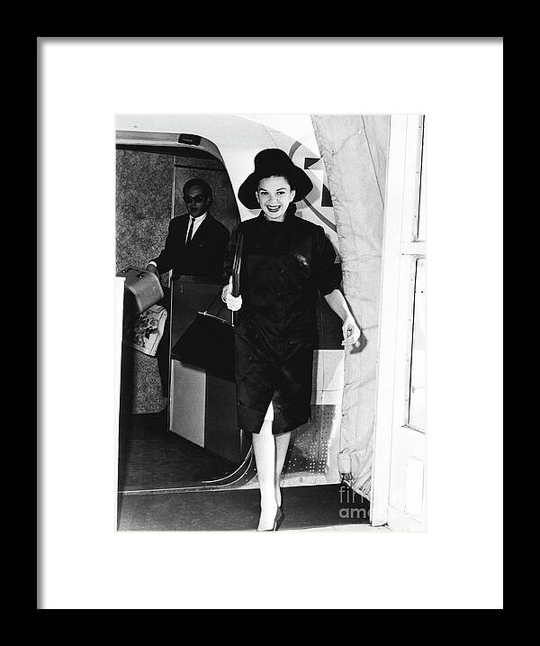 Singer Framed Print featuring the photograph Judy Garland Leaving Jet by Bettmann