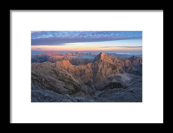 Mountains
Evening
Peaks
View
Summer
Landscape
Wideangle Framed Print featuring the photograph Julian Alps by Ales Komovec