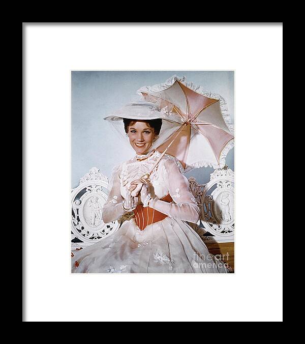 Mid Adult Women Framed Print featuring the photograph Julie Andrews As Mary Poppins by Bettmann