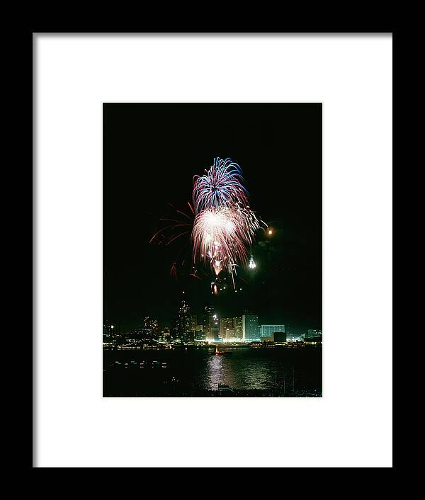 Photography Framed Print featuring the photograph July 4th Fireworks In Detroit by Stan Wayman