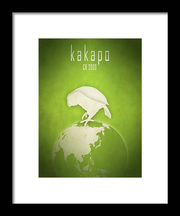 Kakapo Framed Print featuring the digital art Kakapo - owl parrot by Moira Risen