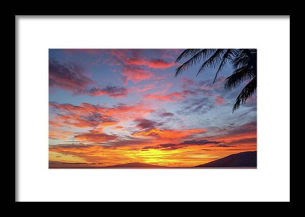 Hawaii Sunset Framed Print featuring the photograph Kamole Beach Sunset by Chris Spencer