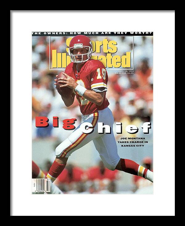Tampa Framed Print featuring the photograph Kansas City Chiefs Qb Joe Montana... Sports Illustrated Cover by Sports Illustrated