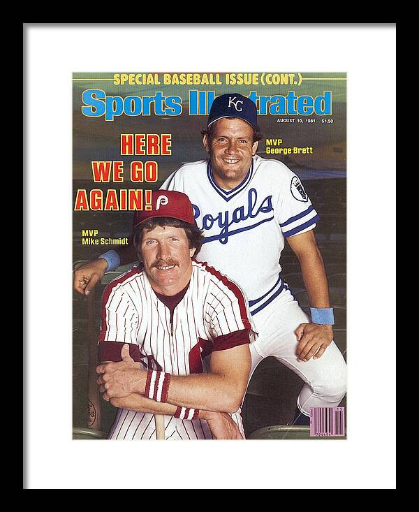 Magazine Cover Framed Print featuring the photograph Kansas City Royals George Brett And Philadelphia Phillies Sports Illustrated Cover by Sports Illustrated