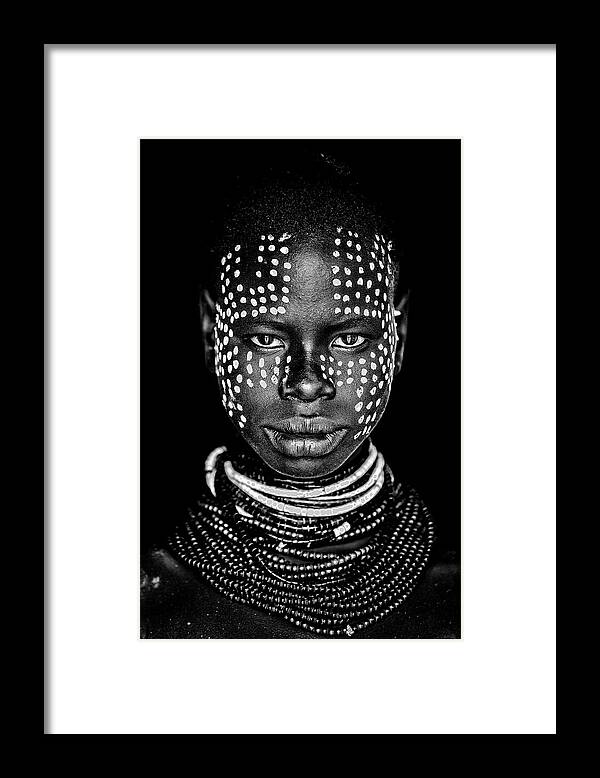 Afrcia Framed Print featuring the photograph Karo Woman by Vedran Vidak