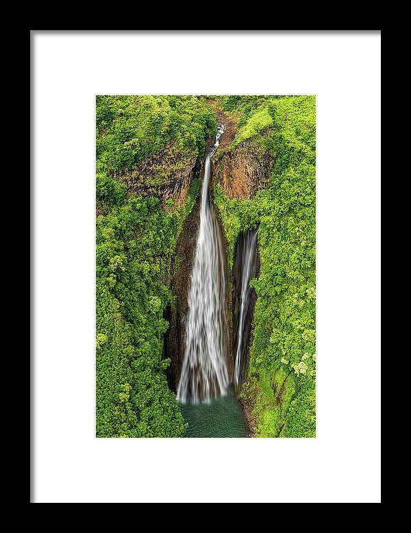Hawaii Framed Print featuring the photograph Kauai Waterfall Fan by Betty Eich