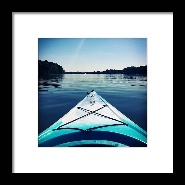 Kayaking Framed Print featuring the photograph Kayaking by Lisa Burbach