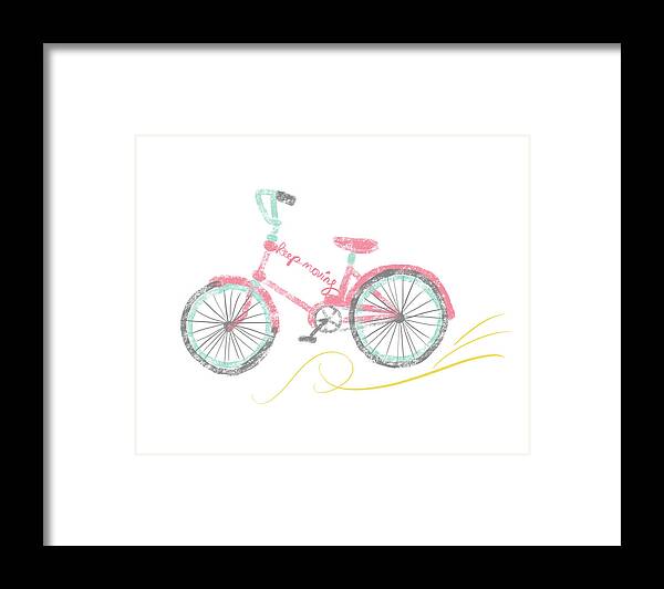 Bicycle Framed Print featuring the mixed media Keep Moving by Sundance Q