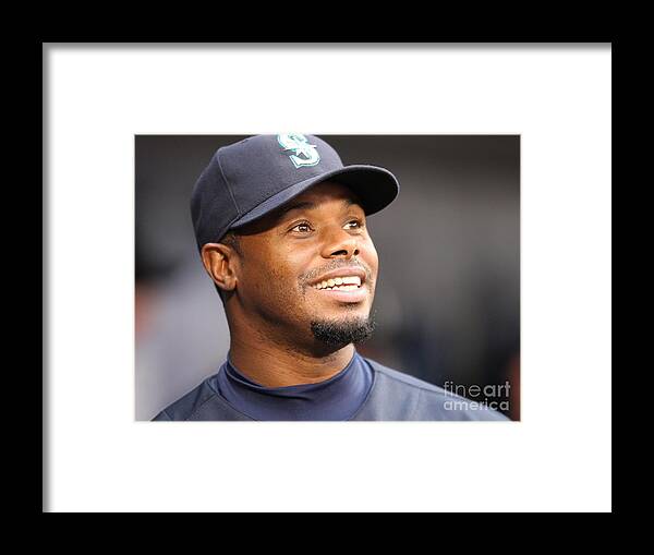 American League Baseball Framed Print featuring the photograph Ken Griffey Jr. Retires From Seattle by Otto Greule Jr