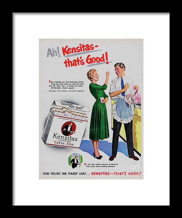People Framed Print featuring the photograph Kensitas Cigarettes by Picture Post