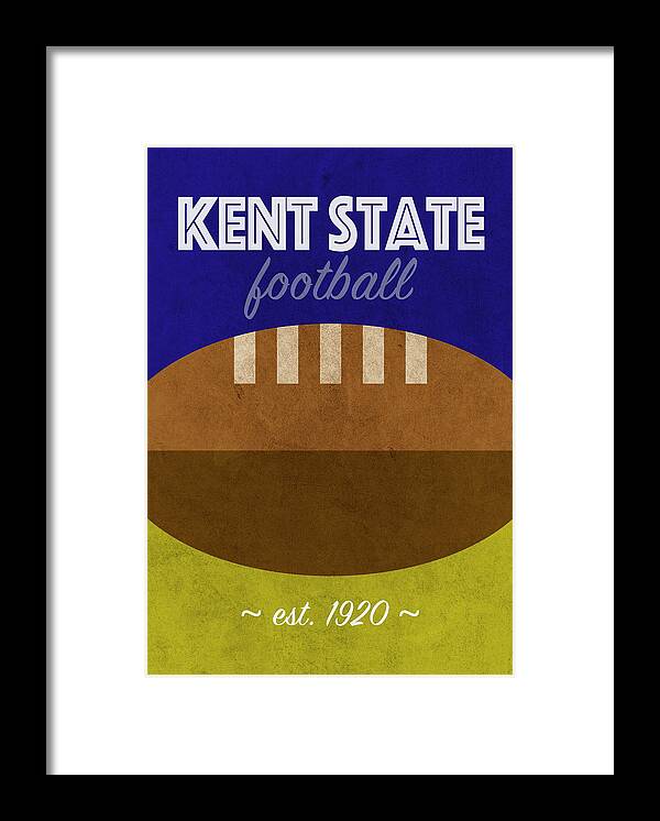 Kent State Framed Print featuring the mixed media Kent State Football College Sports Retro Vintage Poster by Design Turnpike