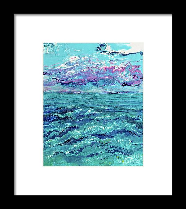 Ocean Abstract Art Framed Print featuring the painting Keys Seascape by Marilyn Young