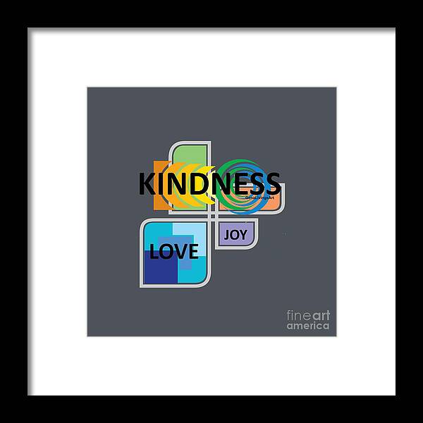  Framed Print featuring the digital art Kindness Love Joy by Gena Livings