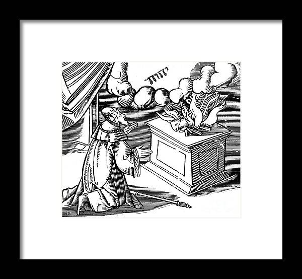 Thank You Framed Print featuring the drawing King David Making A Burnt Offering by Print Collector