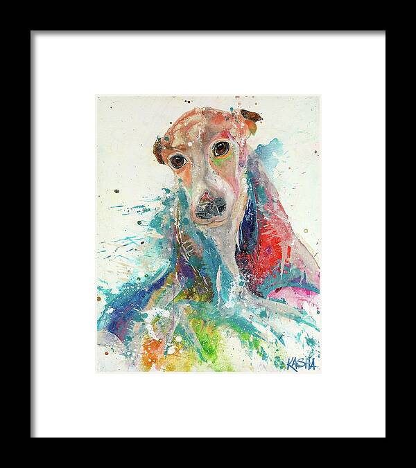 Jack Russell Dog Framed Print featuring the painting King Henry by Kasha Ritter