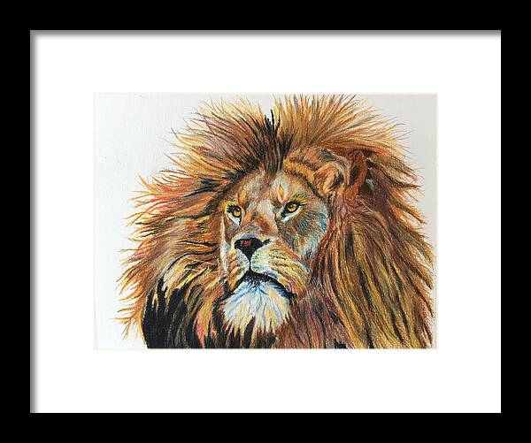 Animal Framed Print featuring the painting King of the Jungle by Maris Sherwood