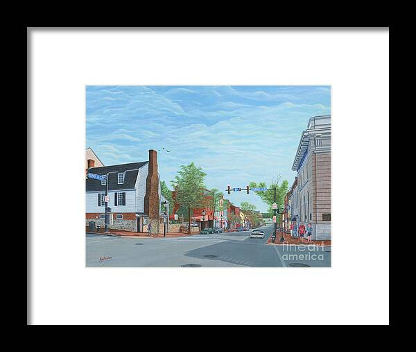Alexandria Framed Print featuring the painting King Street Old Town Alexandria by Aicy Karbstein